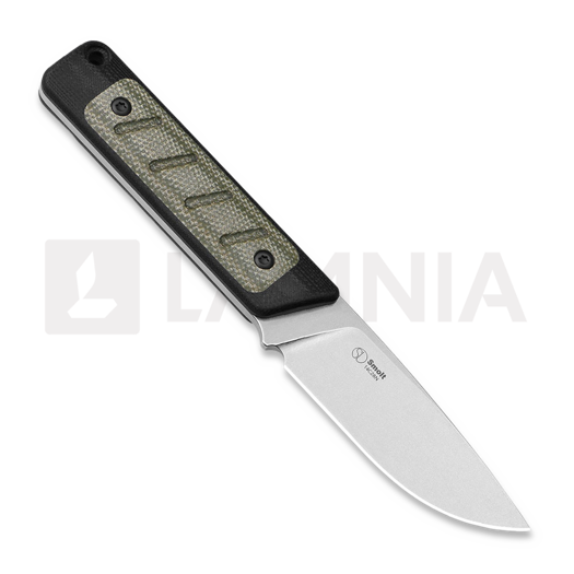 Coltello Kizer Cutlery Smolt 14C28N, Black G-10 & Green Micarta, Stonewash