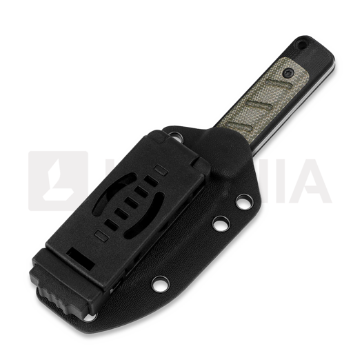 Kizer Cutlery Smolt 14C28N kniv, Black G-10 & Green Micarta, Stonewash