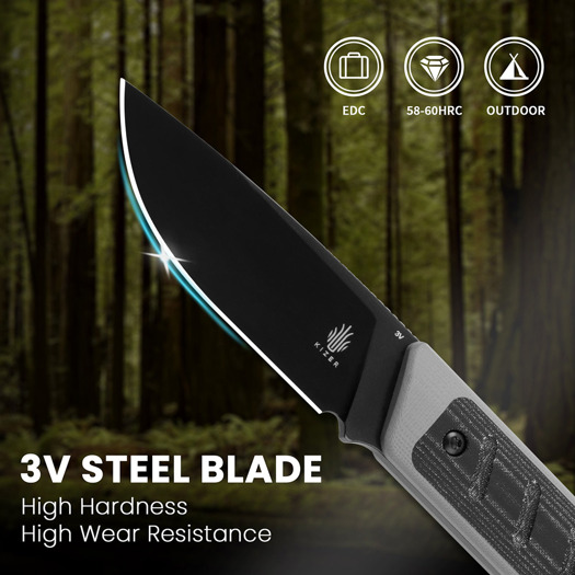 Cuțit Kizer Cutlery Smolt 3V, Gray G-10 & Black Micarta