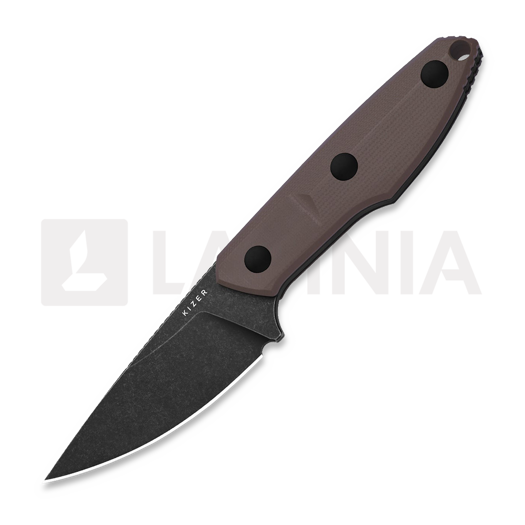 Coltello Kizer Cutlery Splinter AEB-L, Brown G-10, Black Stonewash