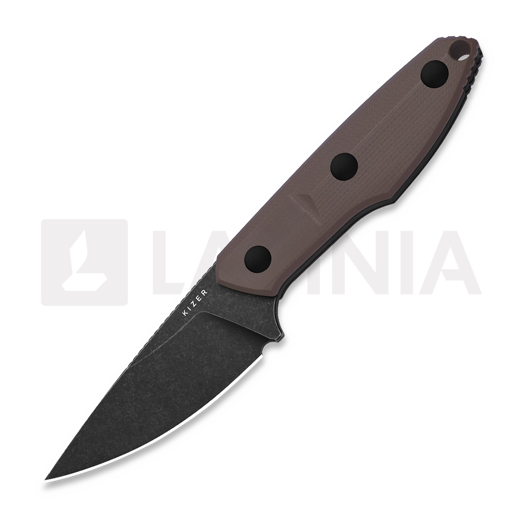 Kizer Cutlery Splinter AEB-L 刀, Brown G-10, Black Stonewash