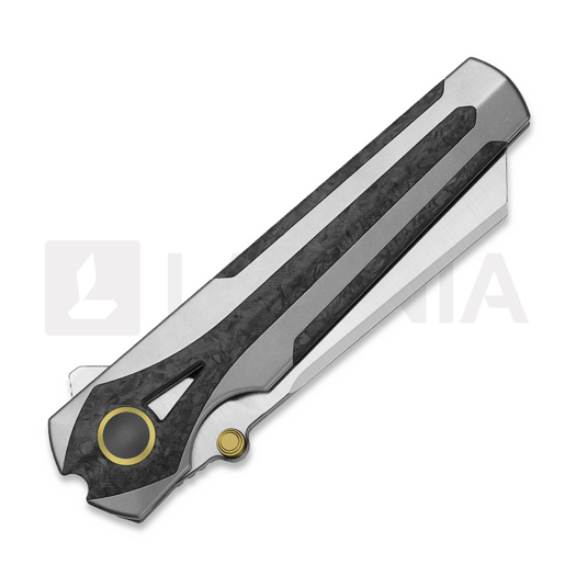 Kizer Cutlery Staff S45VN foldekniv, Light Gray Titanium & Carbon Fiber, Satin