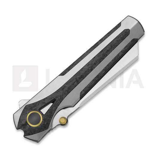 Kizer Cutlery Staff S45VN foldekniv, Light Gray Titanium & Carbon Fiber, Satin