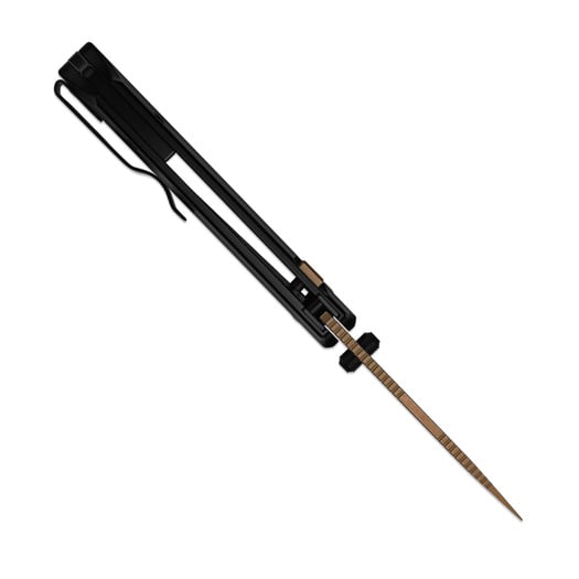 Kizer Cutlery T1 BD Elmax 折り畳みナイフ, Black Aluminum, Sunset Metal PVD & Stonewash