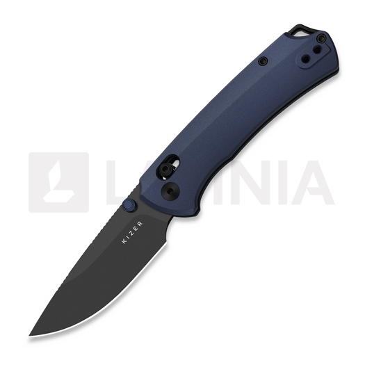 Kizer Cutlery T1 CD M390 sulankstomas peilis, Blue Aluminum, Matte DLC Ultra