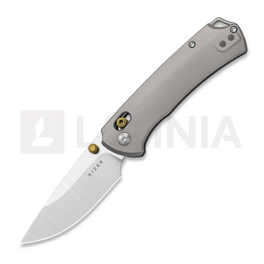 Kizer Cutlery T1 CD M390 접이식 나이프, Gray Titanium, Satin