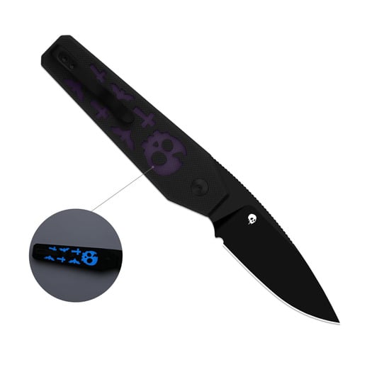 Kizer Cutlery Tomb 2026 Halloween Special kääntöveitsi, Black PVD Nitro-V, GID G-10