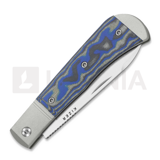 Kizer Cutlery Trestle D Nitro-V sulankstomas peilis, Gray Aluminum & Vortex Micarta, Satin