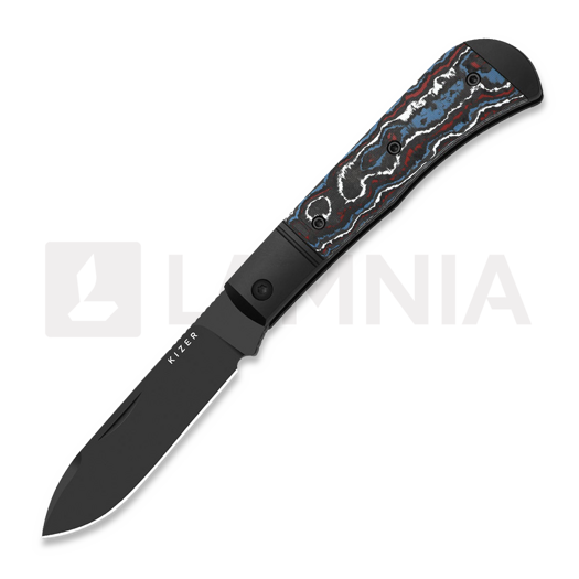 Saliekams nazis Kizer Cutlery Trestle D S90V, Black Aluminum & Fat Carbon, DLC