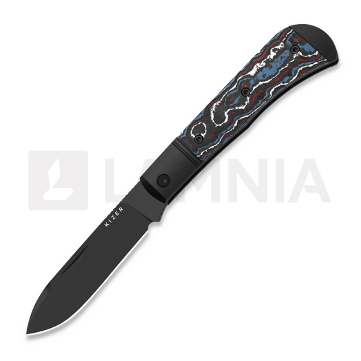 Kizer Cutlery Trestle D S90V sulankstomas peilis, Black Aluminum & Fat Carbon, DLC