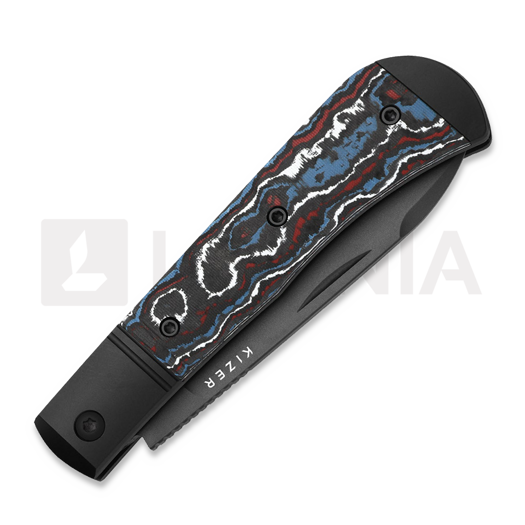 Kizer Cutlery Trestle D S90V kääntöveitsi, Black Aluminum & Fat Carbon, DLC