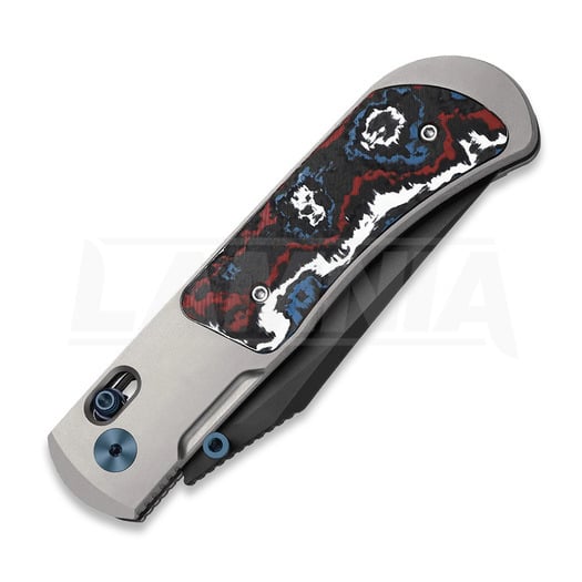 Kizer Cutlery Tycho M390 Clip Point kääntöveitsi, Gray Ti & Fat Carbon, Black DLC