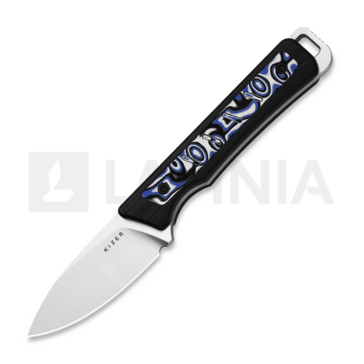 Nôž Kizer Cutlery Whiskey Jack AEB-L, Black/Blue/White Vortex Micarta, Satin