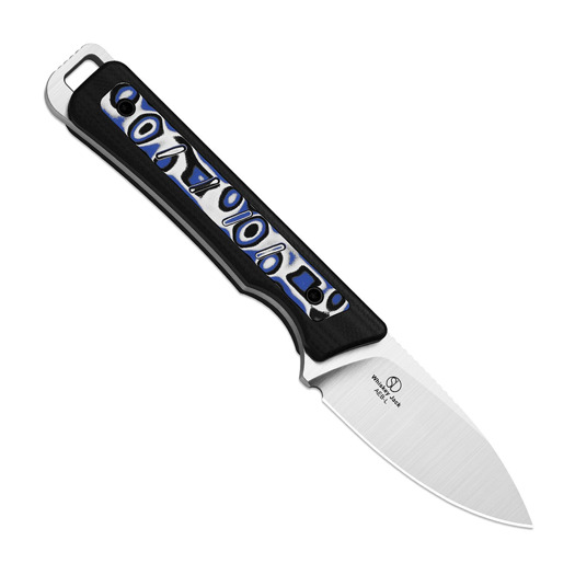 มีด Kizer Cutlery Whiskey Jack AEB-L, Black/Blue/White Vortex Micarta, Satin