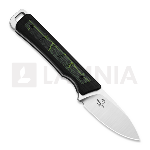 Kizer Cutlery Whiskey Jack AEB-L kniv, Black/Green Damascus G-10, Satin