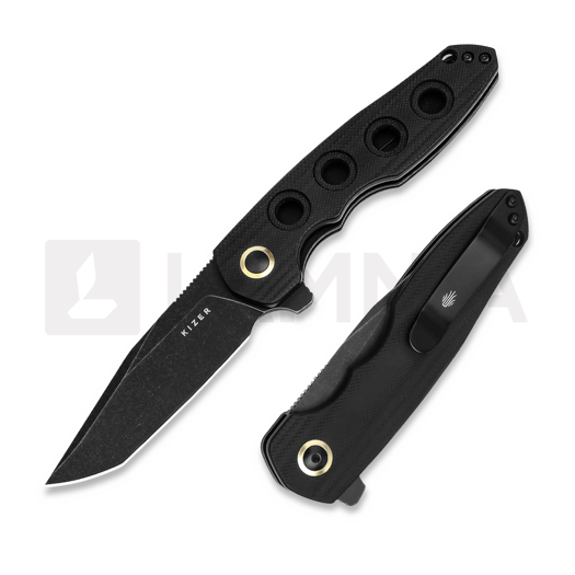 Kizer Cutlery Z-82 Nitro-V 접이식 나이프, Black G-10