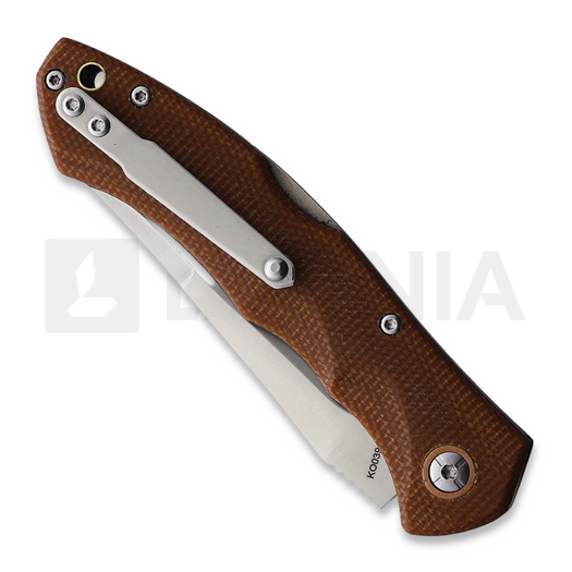 Komoran Brown Linen Micarta sulankstomas peilis