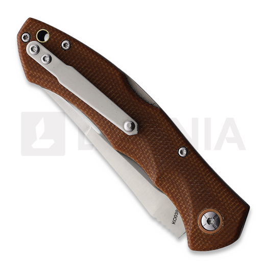 Komoran Brown Linen Micarta kääntöveitsi