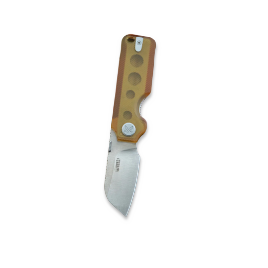 Kubey Boxer Linerlock Black Blade folding knife, white