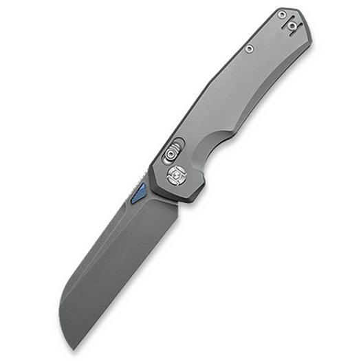 Kunwu Knives Chad - Orange Peel Texture Ti - Greywash vouwmes