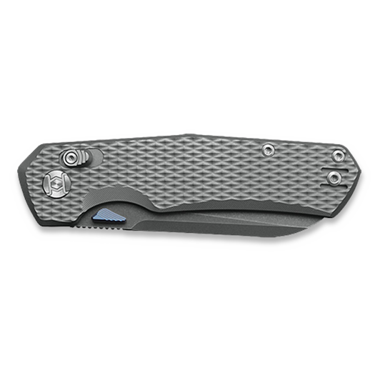 Kunwu Knives Chad - Stonewashed - Titanium סכין מתקפלת, Diamond Texture