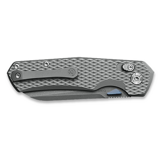 Kunwu Knives Chad - Stonewashed - Titanium folding knife, Diamond Texture