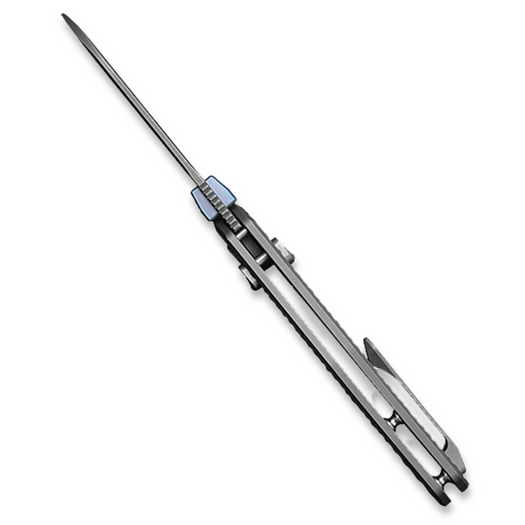 Kunwu Knives Chad - Stonewashed - Titanium folding knife, Diamond Texture