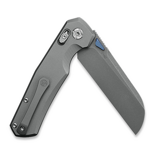 Kunwu Knives Chad - Stonewashed - Titanium összecsukható kés, Orange Peel Texture