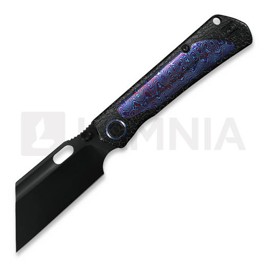 Kunwu Knives Cochise - DLC - Titanium foldekniv, Honeydew Texture + Timascus Inlay