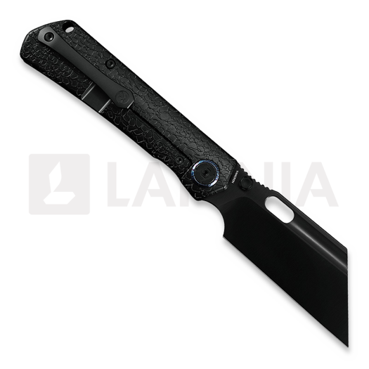 Kunwu Knives Cochise - DLC - Titanium folding knife, Honeydew Texture + Timascus Inlay