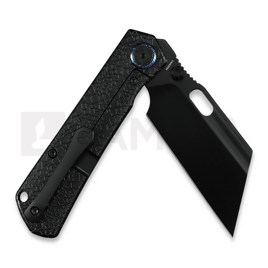 Kunwu Knives Cochise - DLC - Titanium Taschenmesser, Honeydew Texture + Timascus Inlay