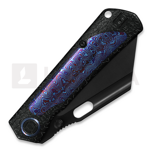 Kunwu Knives Cochise - DLC - Titanium fällkniv, Honeydew Texture + Timascus Inlay