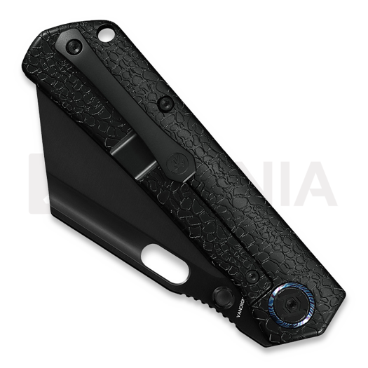 Kunwu Knives Cochise - DLC - Titanium folding knife, Honeydew Texture + Timascus Inlay