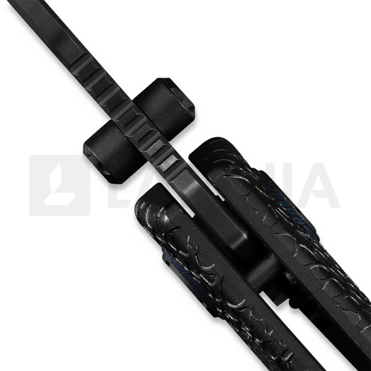 Kunwu Knives Cochise - DLC - Titanium folding knife, Honeydew Texture + Timascus Inlay