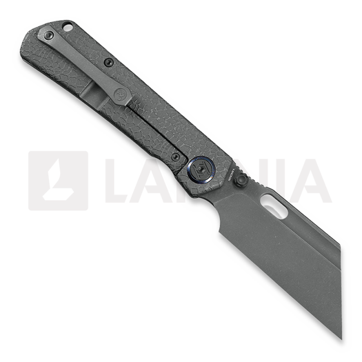 Kunwu Knives Cochise - Stonewashed - Titanium Taschenmesser, Honeydew Texture