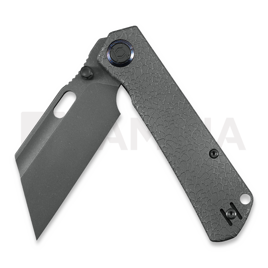 Kunwu Knives Cochise - Stonewashed - Titanium sulankstomas peilis, Honeydew Texture