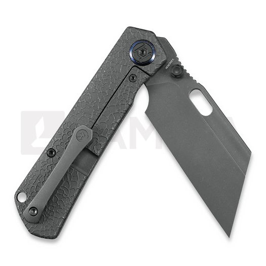 Kunwu Knives Cochise - Stonewashed - Titanium Taschenmesser, Honeydew Texture