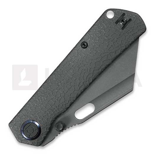 Kunwu Knives Cochise - Stonewashed - Titanium sulankstomas peilis, Honeydew Texture