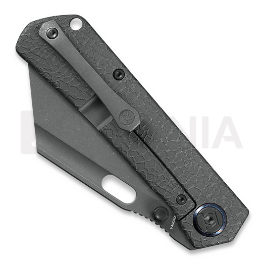 Kunwu Knives Cochise - Stonewashed - Titanium sulankstomas peilis, Honeydew Texture