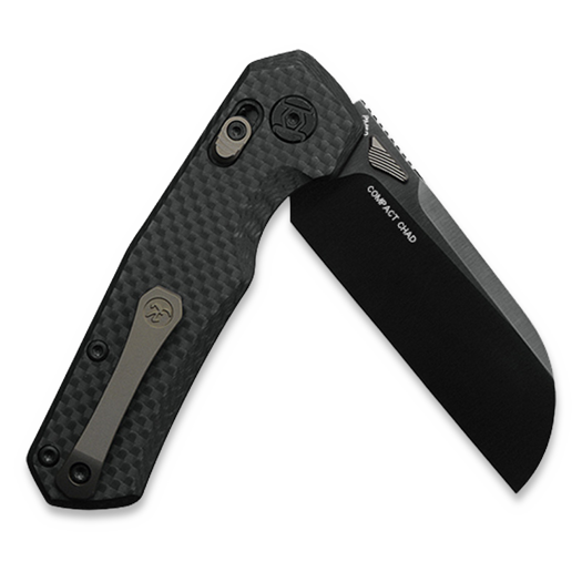 Kunwu Knives Compact Chad - DLC - Carbon Fiber összecsukható kés, fekete