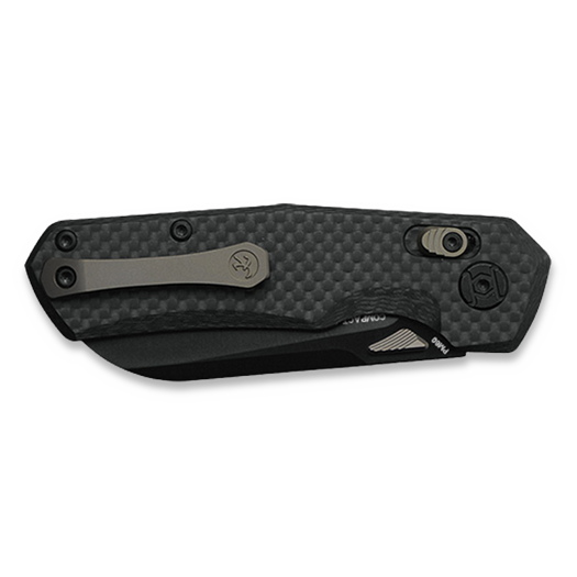 Складной нож Kunwu Knives Compact Chad - DLC - Carbon Fiber, чёрный