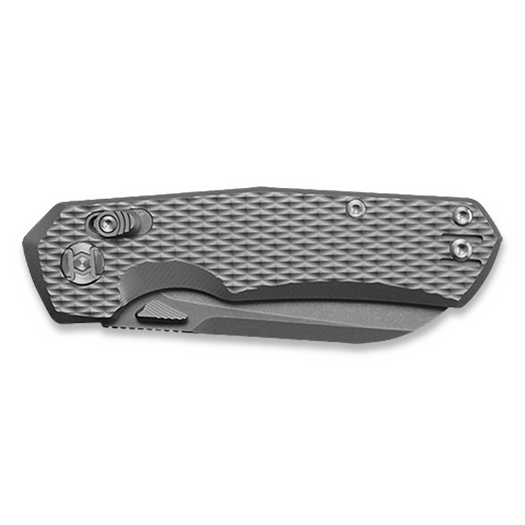 Kunwu Knives Compact Chad - Stonewashed - Titanium folding knife, Diamond Texture