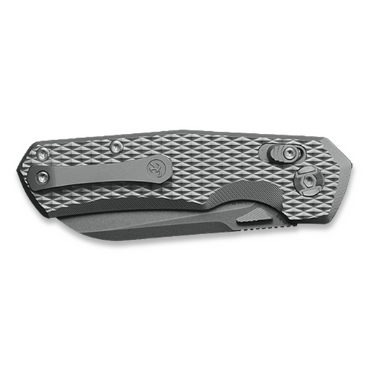Kunwu Knives Compact Chad - Stonewashed - Titanium Taschenmesser, Diamond Texture