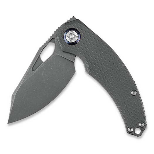 Kunwu Knives ComPadre - Diamond Texture Ti - Stonewashed k&auml;&auml;nt&ouml;veitsi