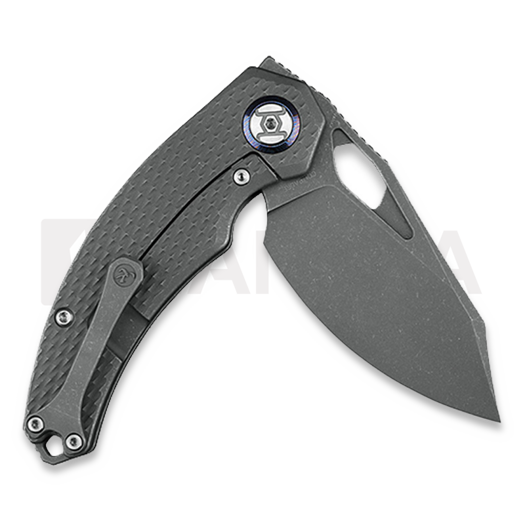 Kunwu Knives ComPadre - Diamond Texture Ti - Stonewashed k&auml;&auml;nt&ouml;veitsi