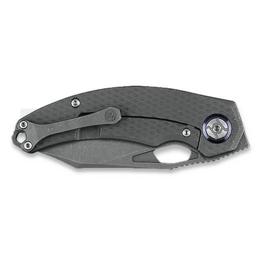 Kunwu Knives ComPadre - Diamond Texture Ti - Stonewashed k&auml;&auml;nt&ouml;veitsi