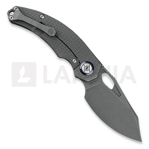Kunwu Knives ComPadre - Stonewashed - Titanium folding knife, Diamond Texture