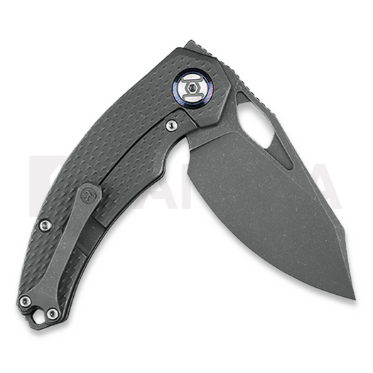 Kunwu Knives ComPadre - Stonewashed - Titanium folding knife, Diamond Texture