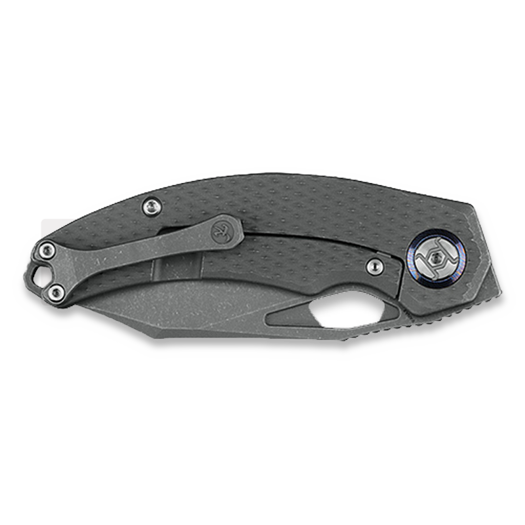 Kunwu Knives ComPadre - Stonewashed - Titanium folding knife, Diamond Texture