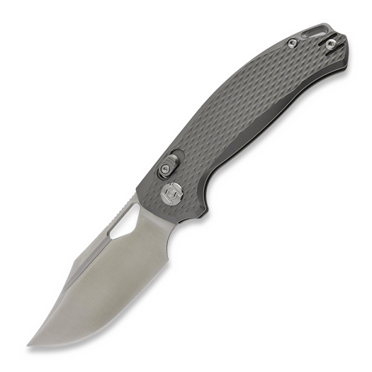 Kunwu Knives Django - Satin - Titanium סכין מתקפלת, Diamond Texture